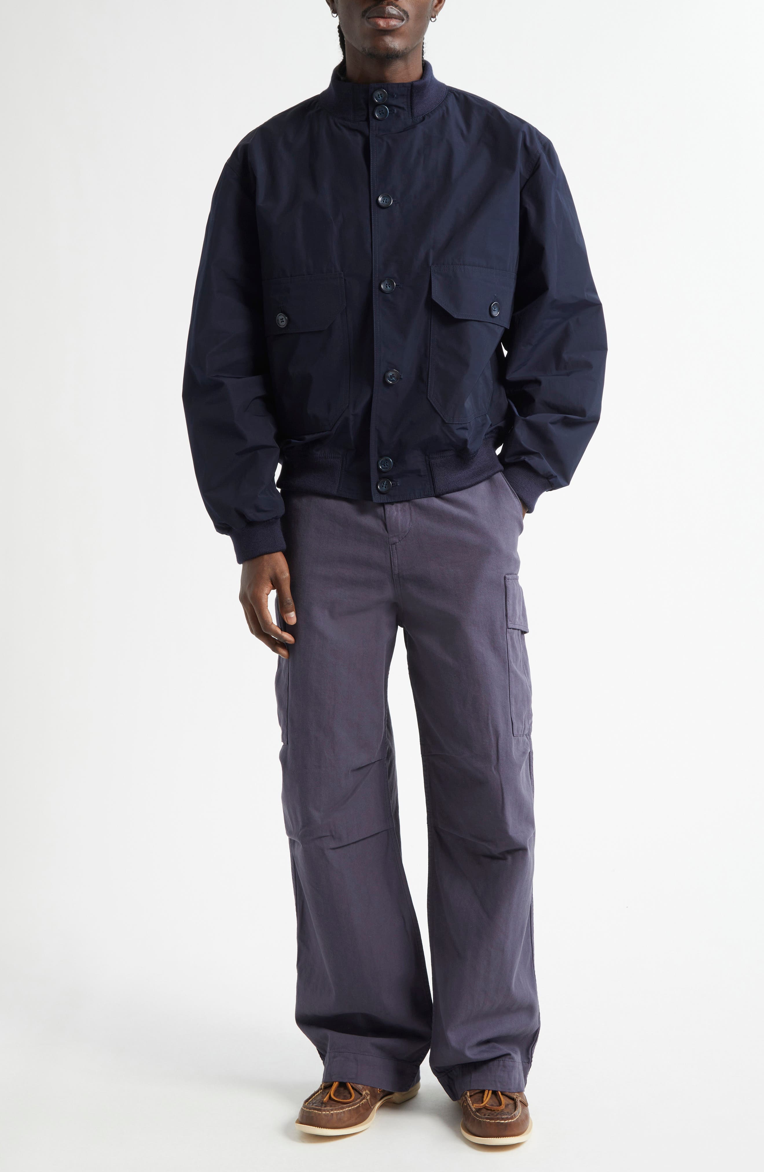 PALMES Water Repellent Nylon Jacket in Navy at Nordstrom - 2