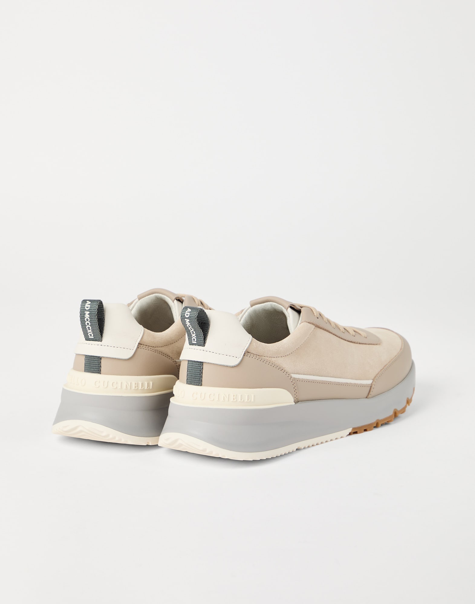 Washed suede and semi-polished calfskin runners - 2