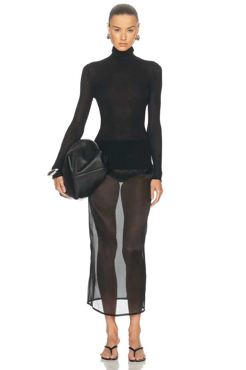 BRANDON MAXWELL Ribbed Turtleneck Top outlook