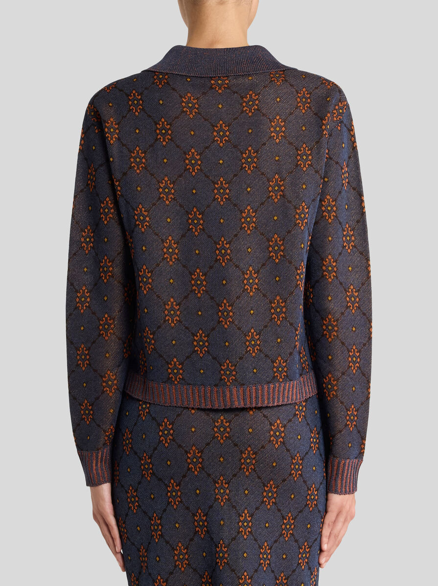 CARDIGAN WITH TIE-STYLE MOTIF - 5