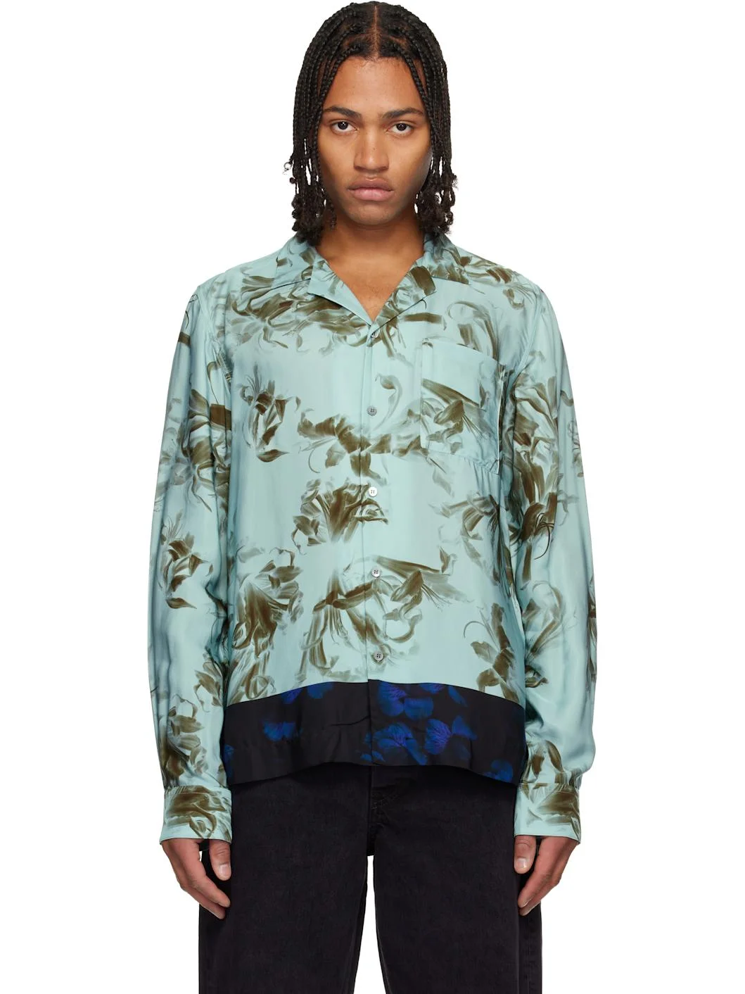 Blue Floral Shirt - 1