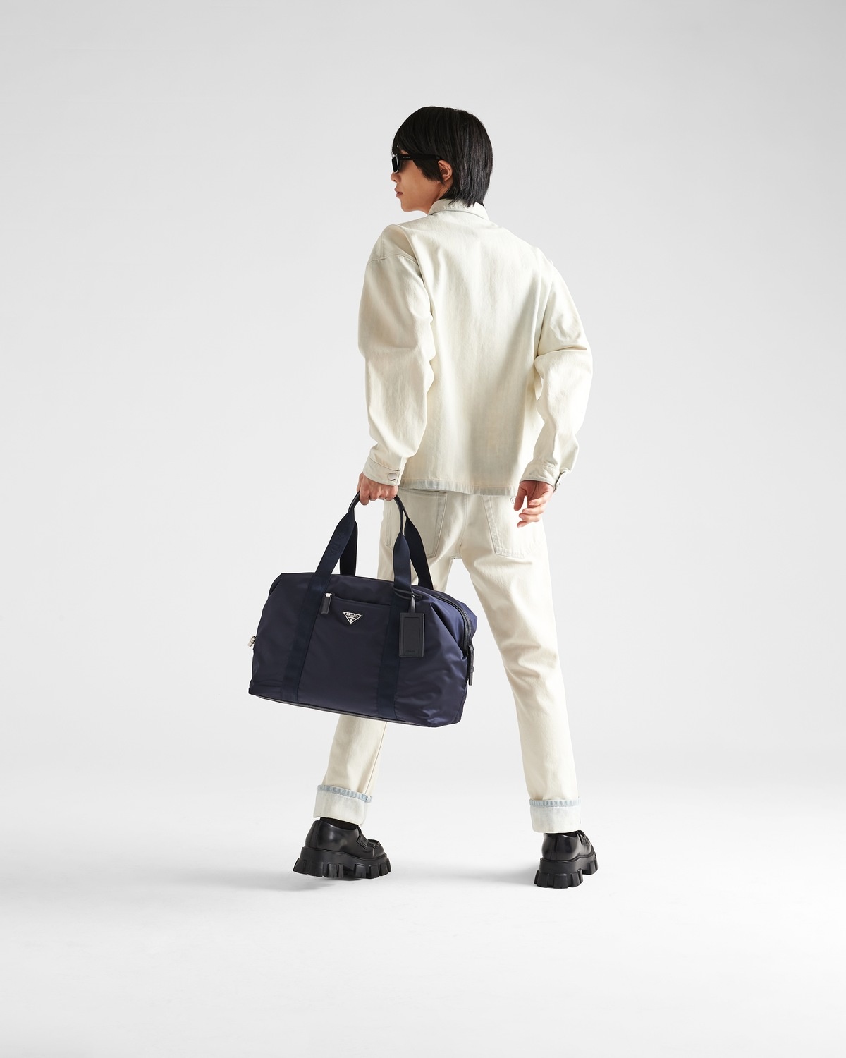Re-Nylon and Saffiano leather duffle bag - 2