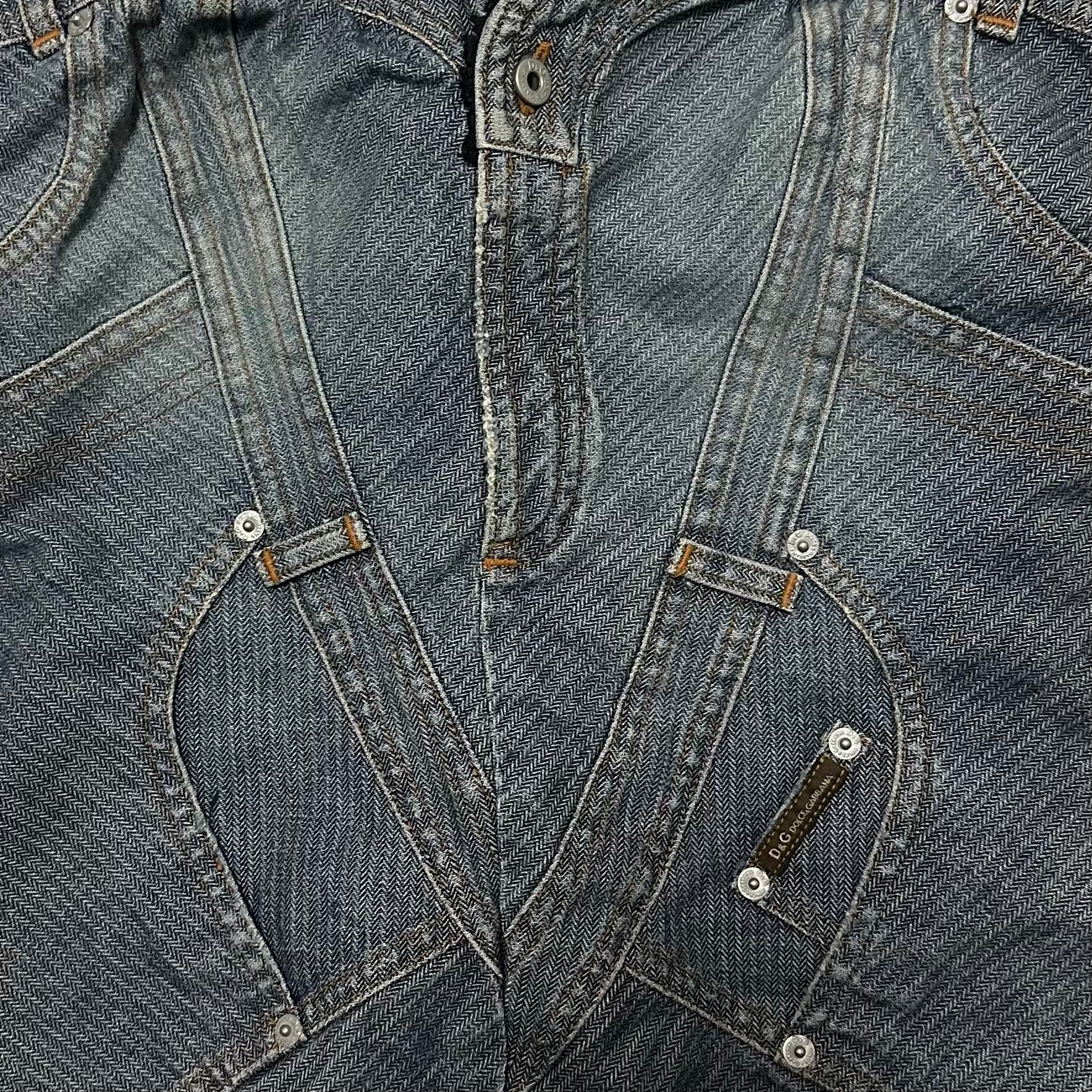 D&G - D&G Spring Summer 2004 Patchwork Denim Bustier - 3