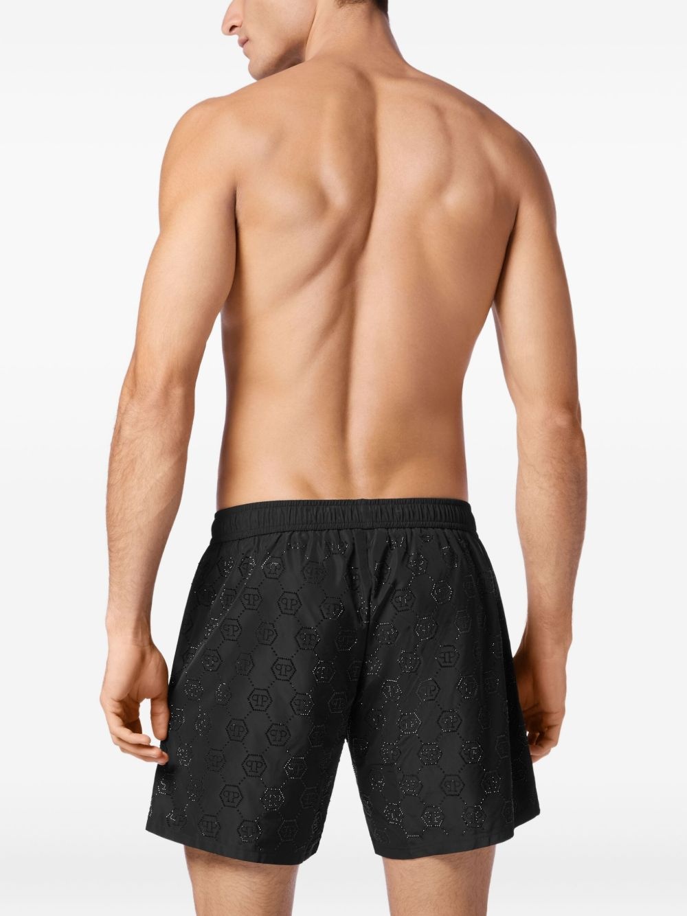 logo-embossed swim shorts - 3