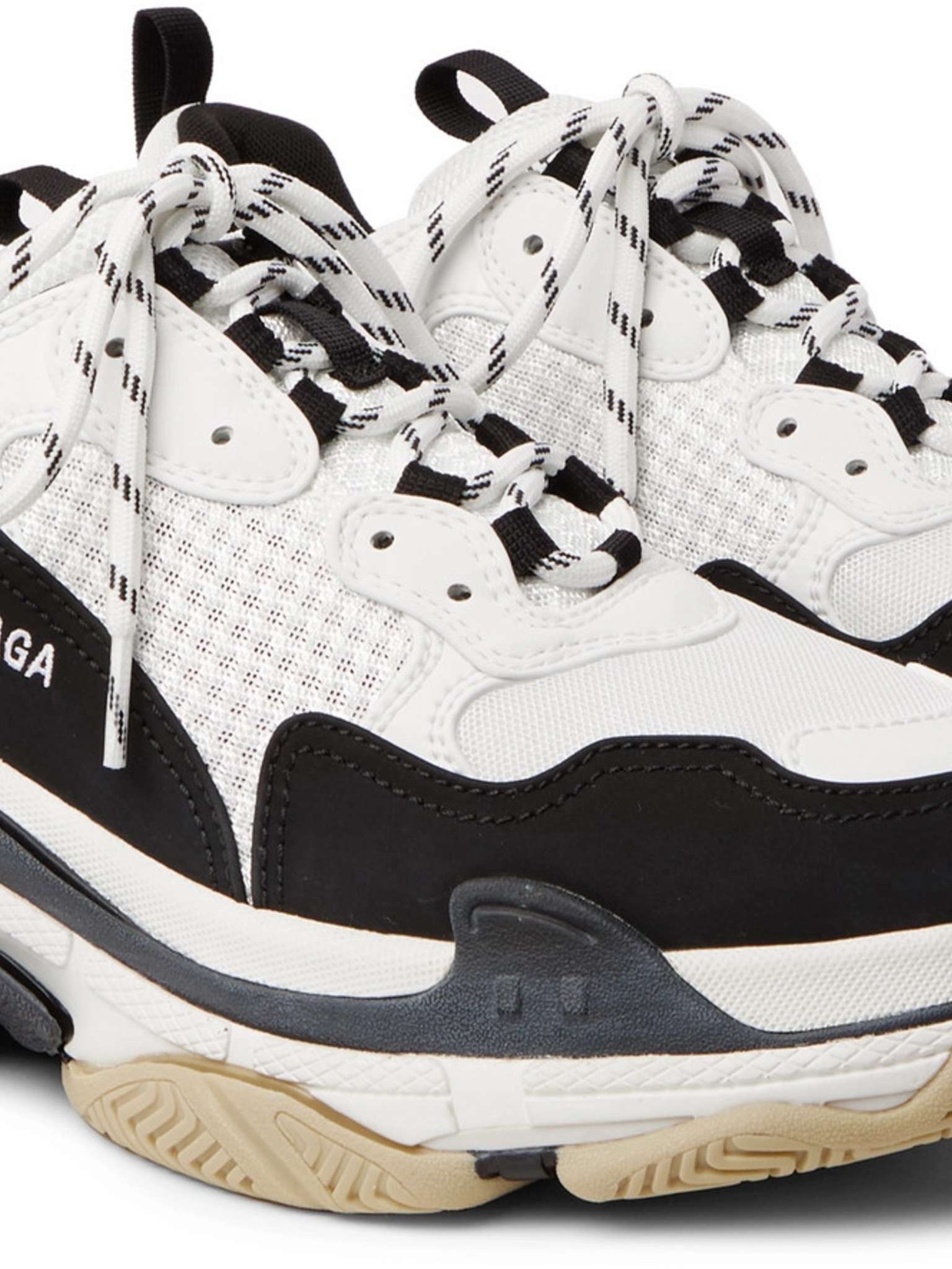 Triple S Mesh, Faux Nubuck and Faux Leather Sneakers - 4