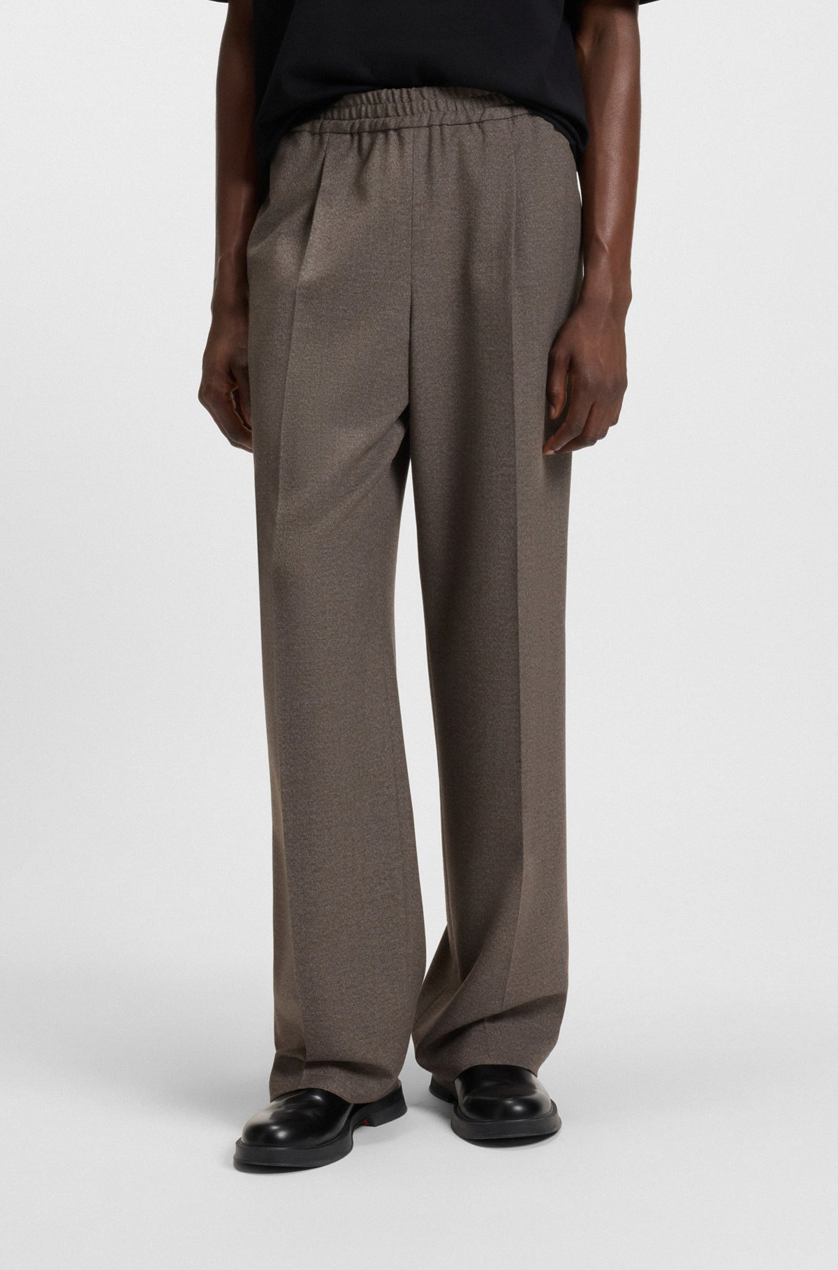 MODERN-FIT TROUSERS IN MOULINÉ STRETCH TWILL - 2
