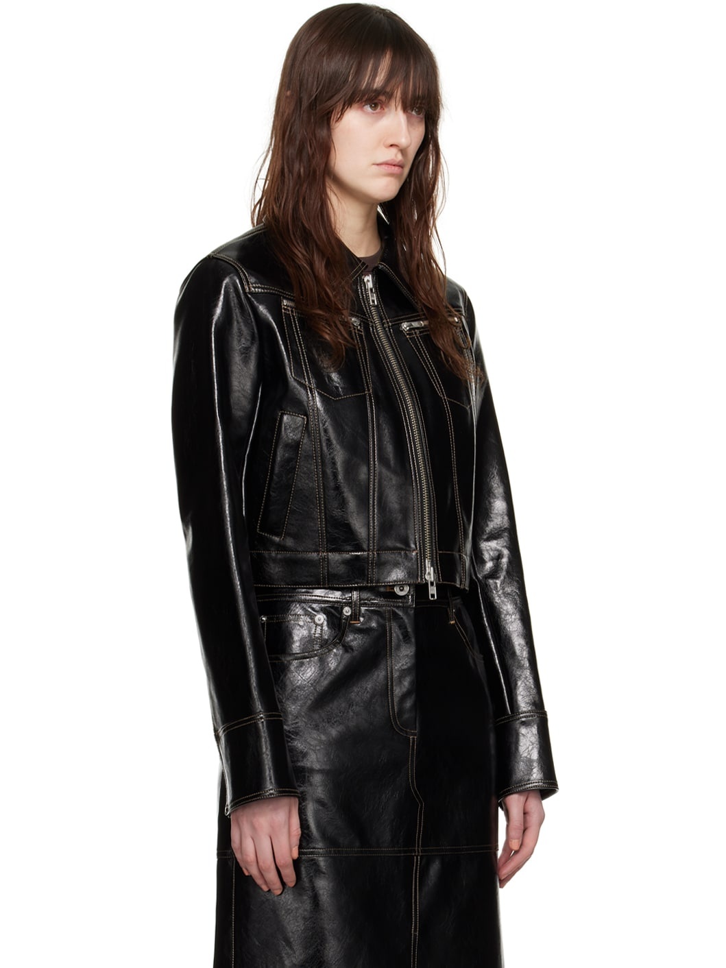 Black Effie Faux-Leather Jacket - 2