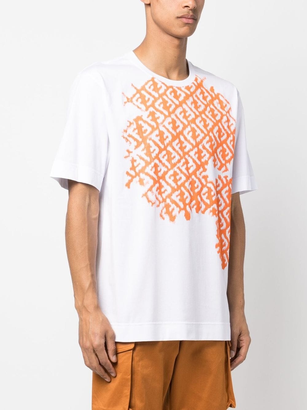 monogram-print crew-neck oversized T-shirt - 3