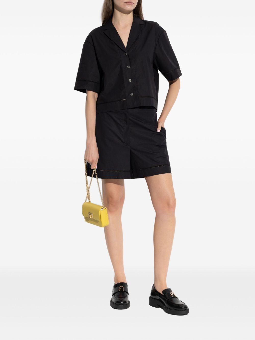 eyelet-detail poplin shorts - 2
