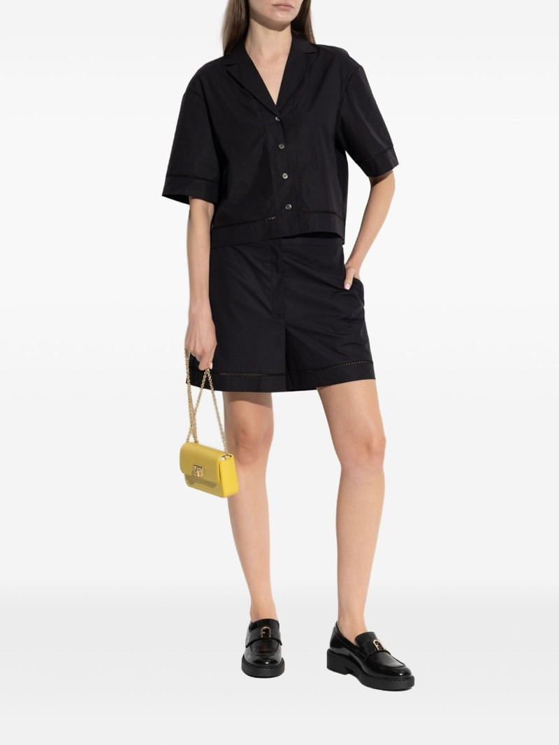 Theory eyelet-detail poplin shorts outlook