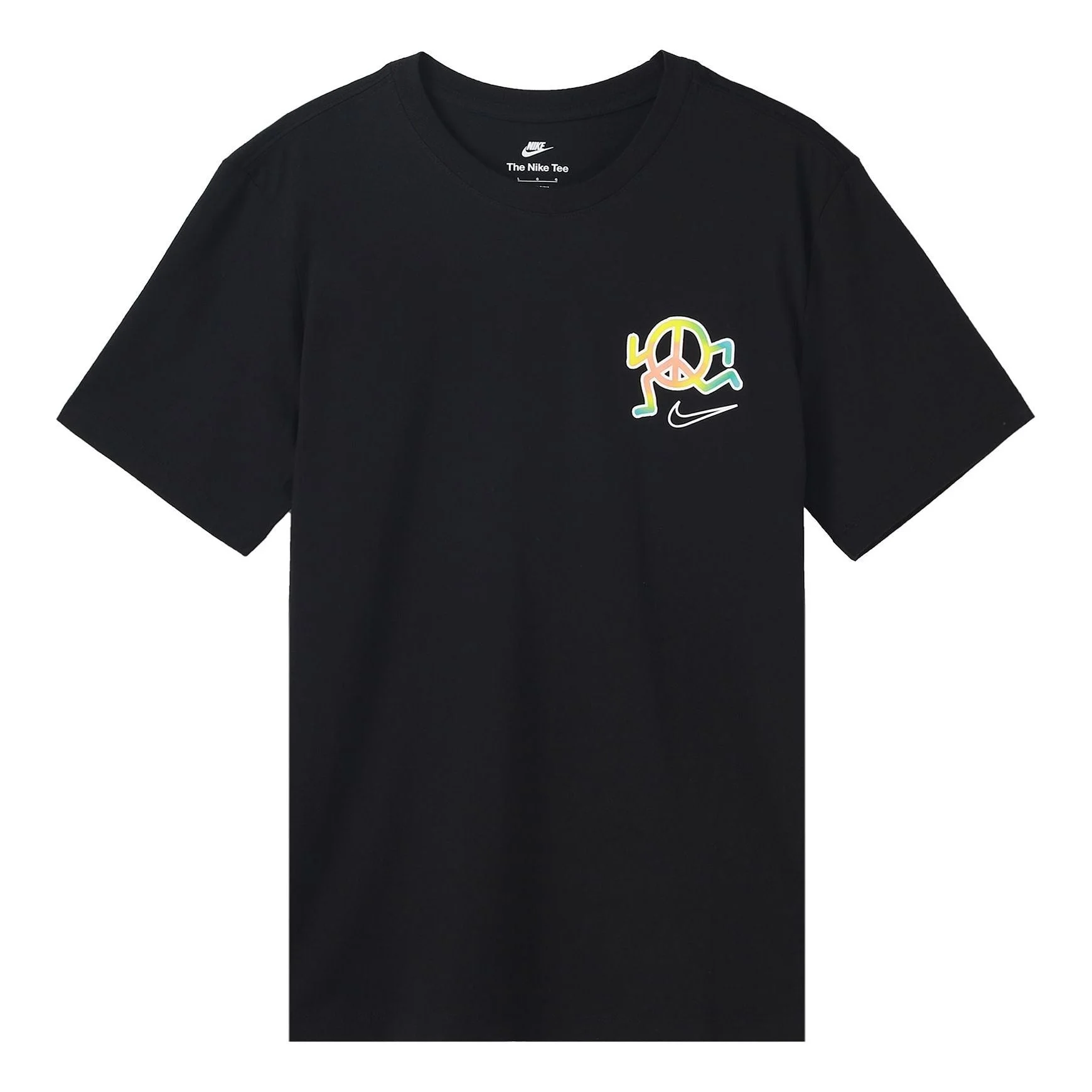 Nike Sportswear Back Alphabet Geometry Printing Sports Round Neck Short Sleeve Black DQ1079-010 - 1