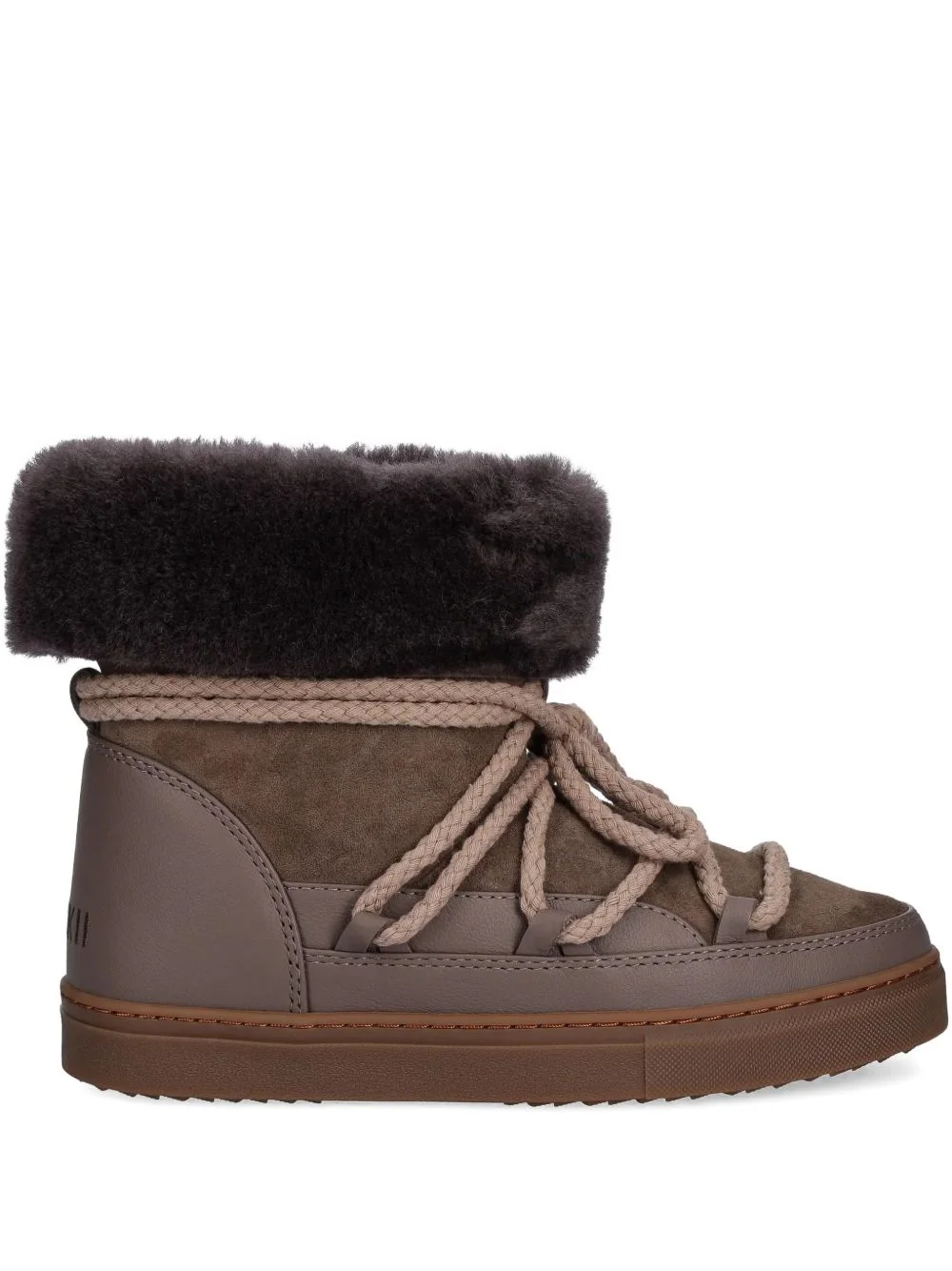 fleece-trim lace-up boots - 1