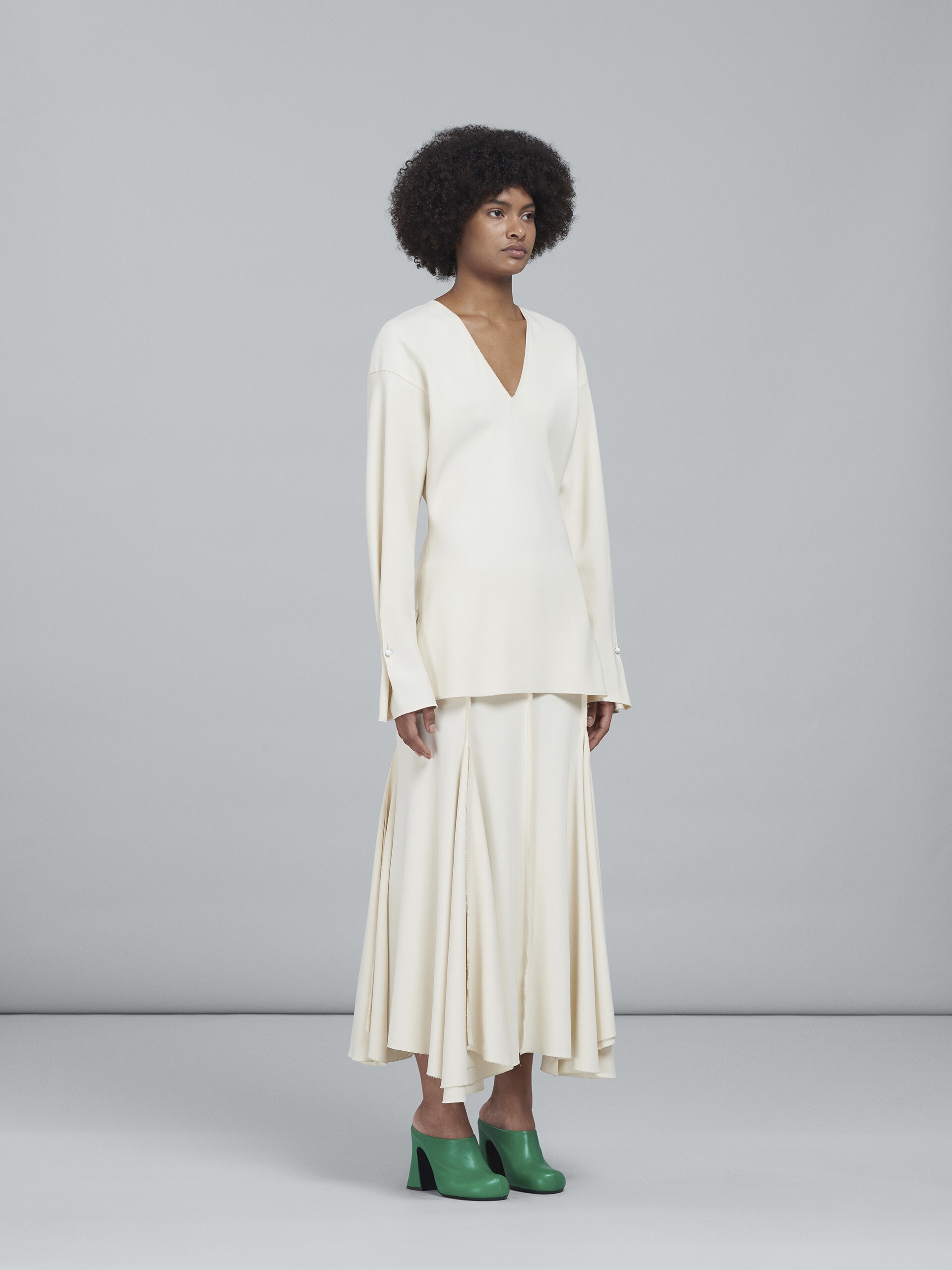 STRETCH CADY LONG SHIRT - 4
