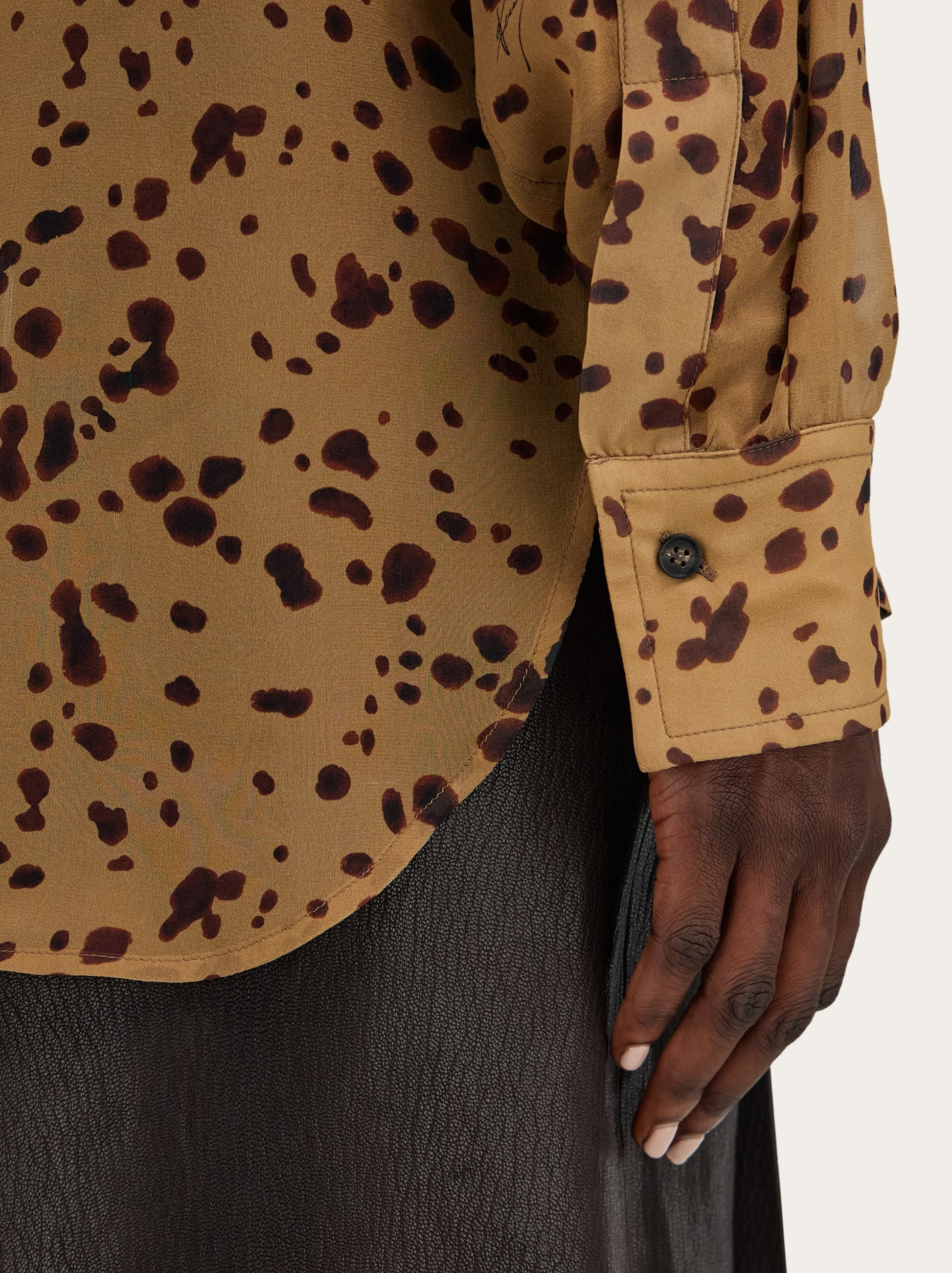 Georgette shirt with orchid print - 6