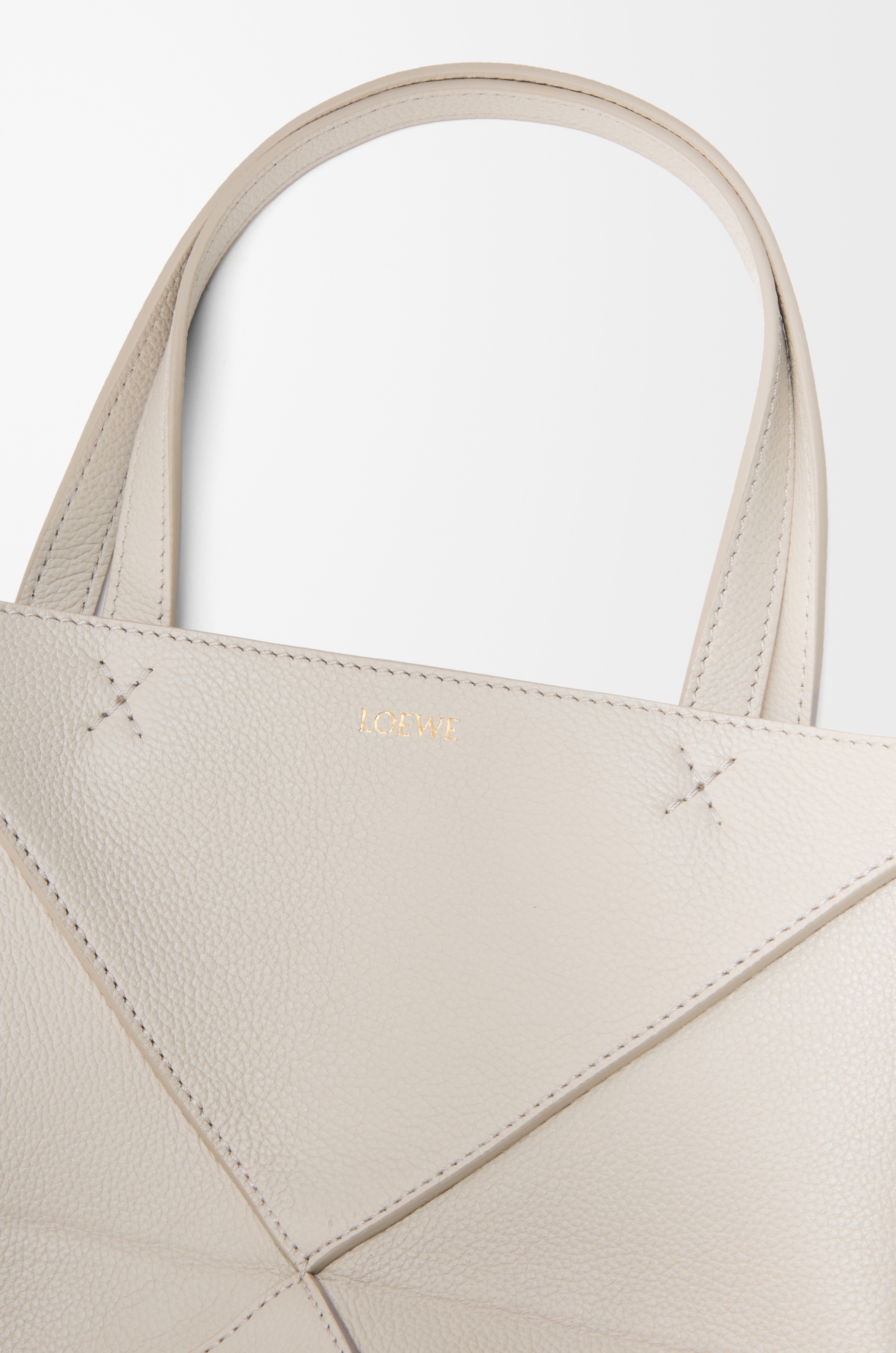 Mini Puzzle Fold tote in soft grained calfskin - 11