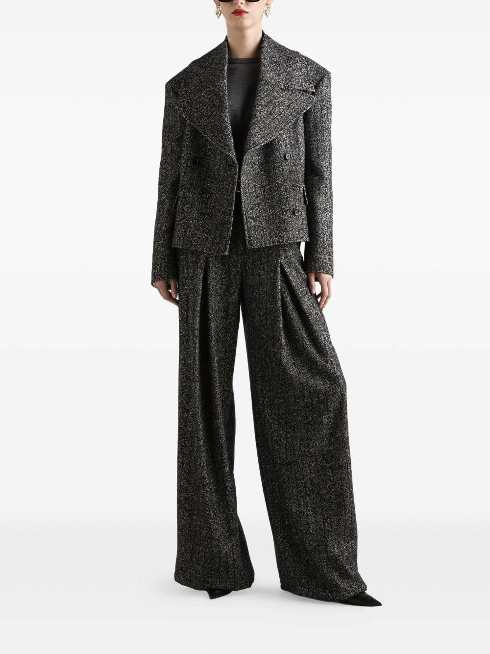 pleated tweed trousers - 2
