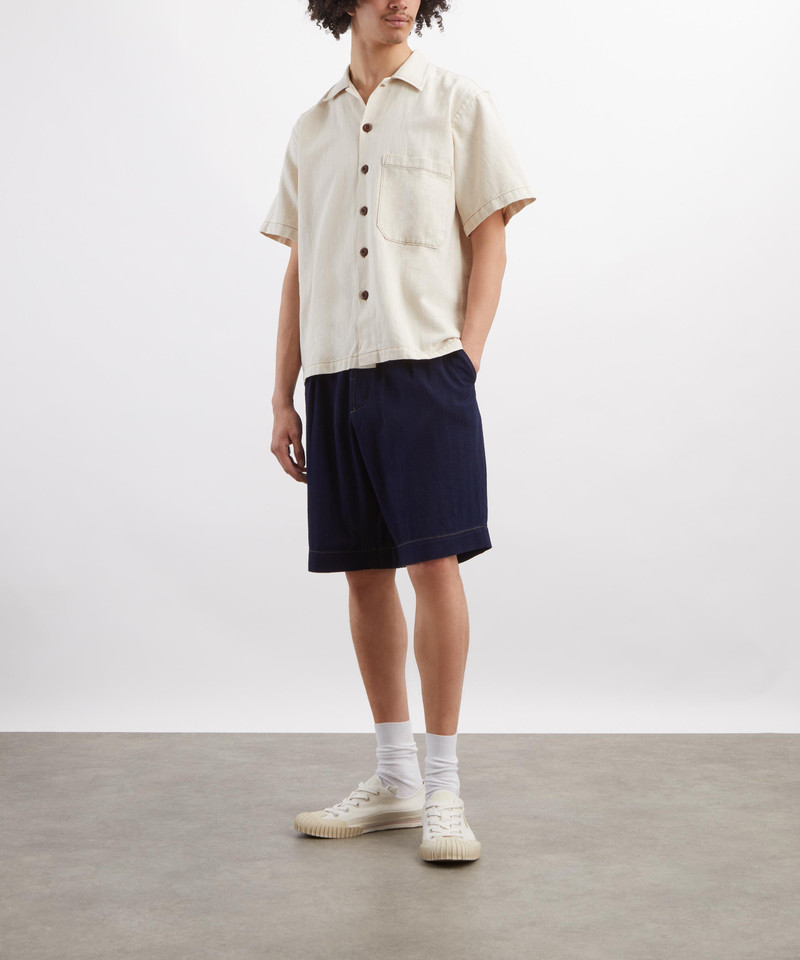 Ecru Koko Cotlin Short-Sleeve Fatigue Shirt 2
