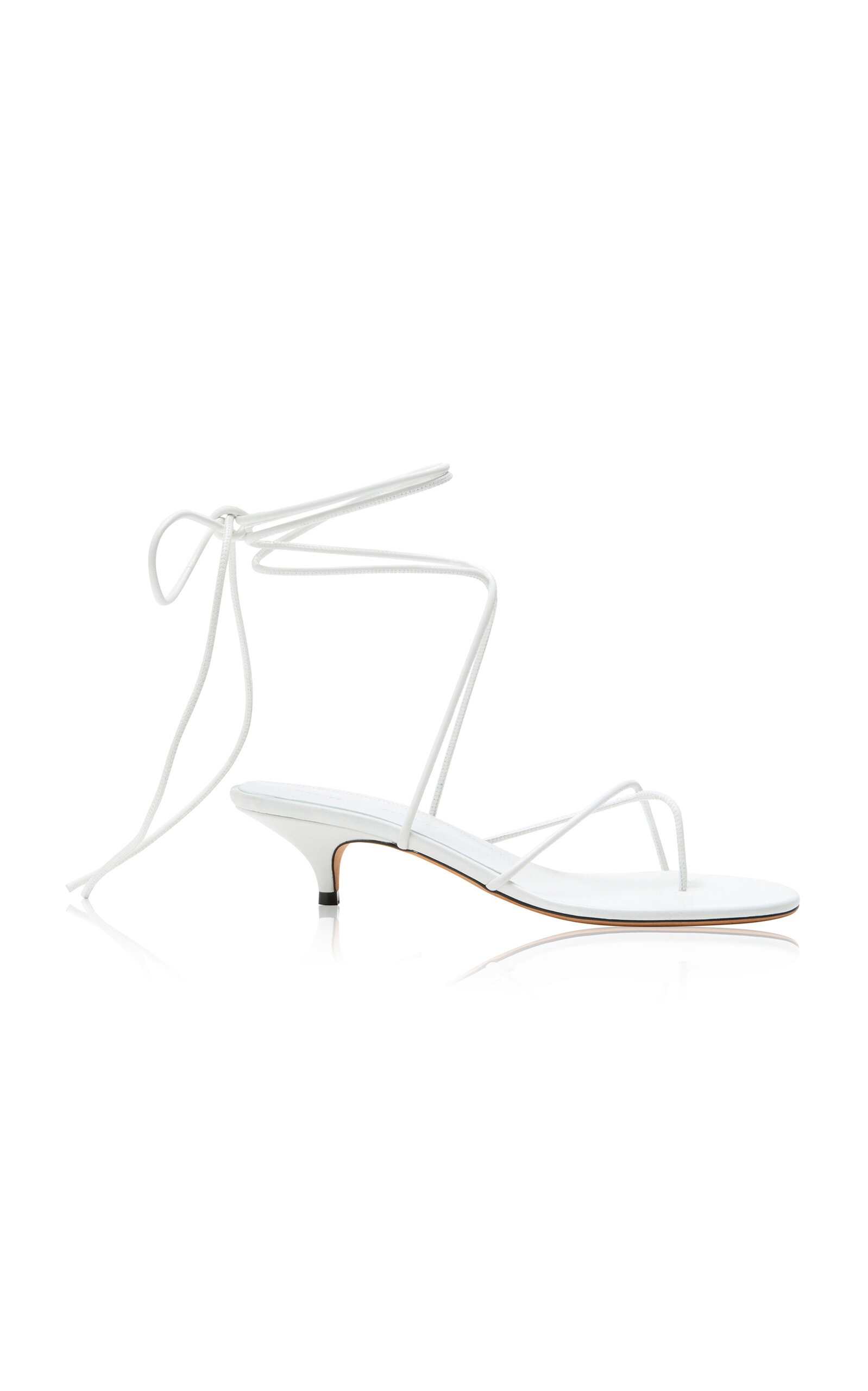 Slash Tie Leather Sandals white - 1