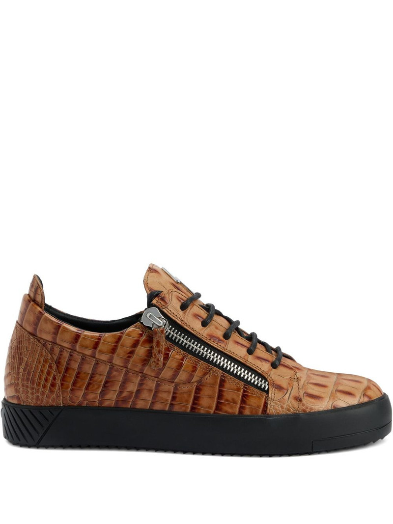 Frankie crocodile-effect sneakers 1