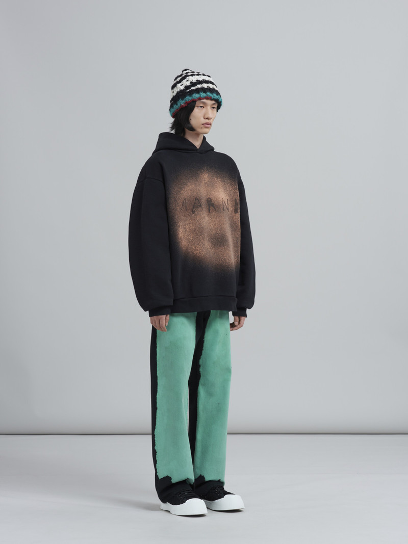 BLACK FOUND OBJECTS PRINT ORGANIC BRUSHED JERSEY SWEATSHIRT 5