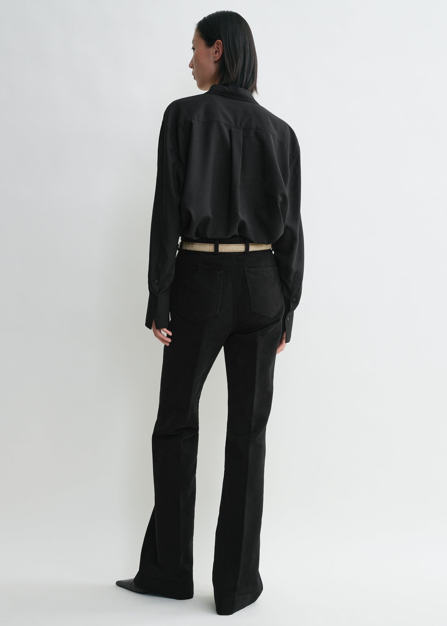 Flared moleskin trousers black - 4