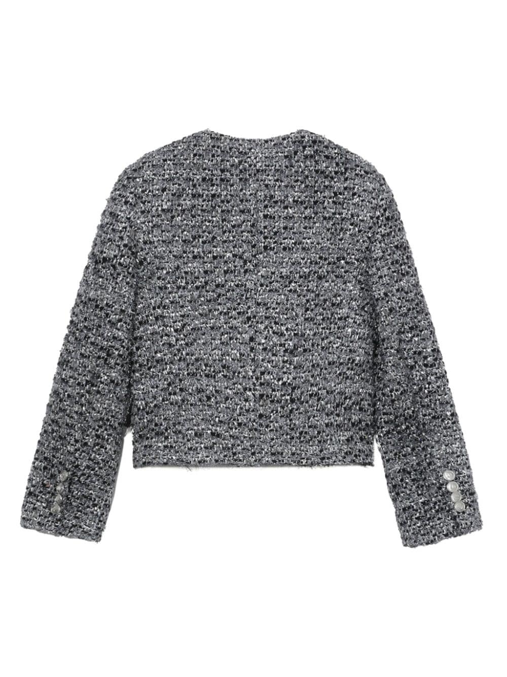 round-neck cropped jacket - 6