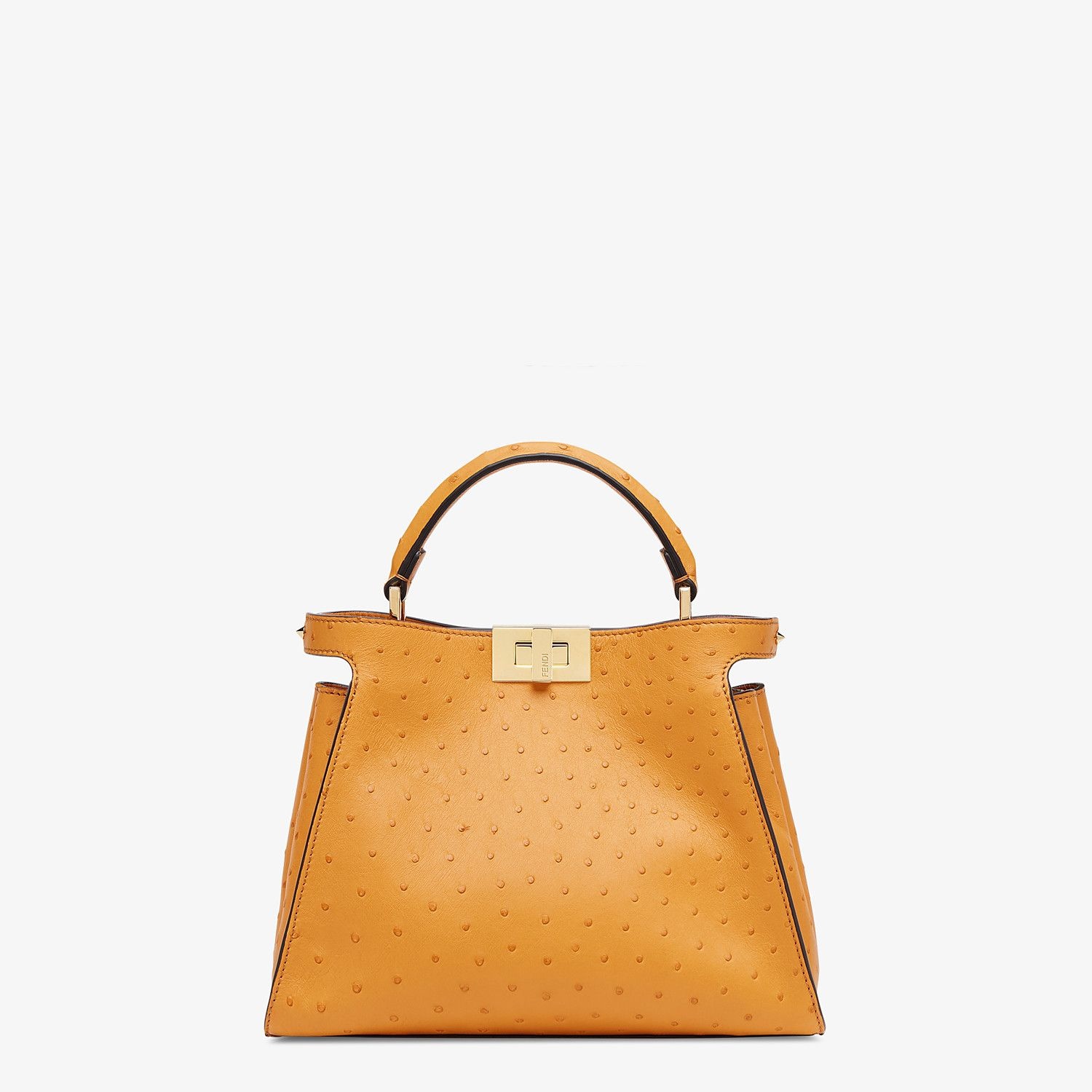 Yellow ostrich leather bag - 1