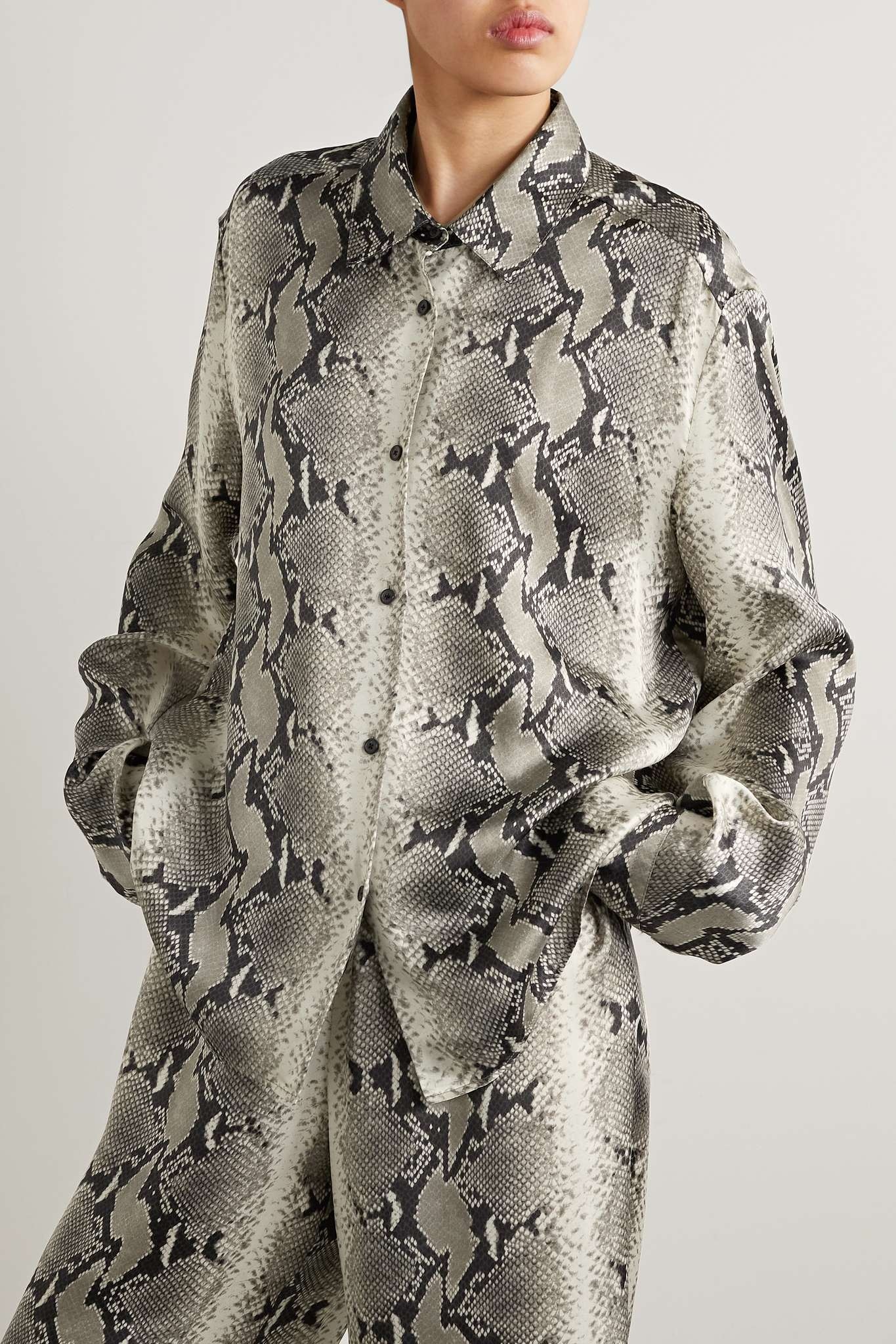 Argo snake-print satin shirt - 3