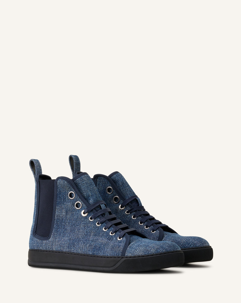 Lanvin BLUE DBB1 HIGH TOP DENIM SNEAKERS outlook