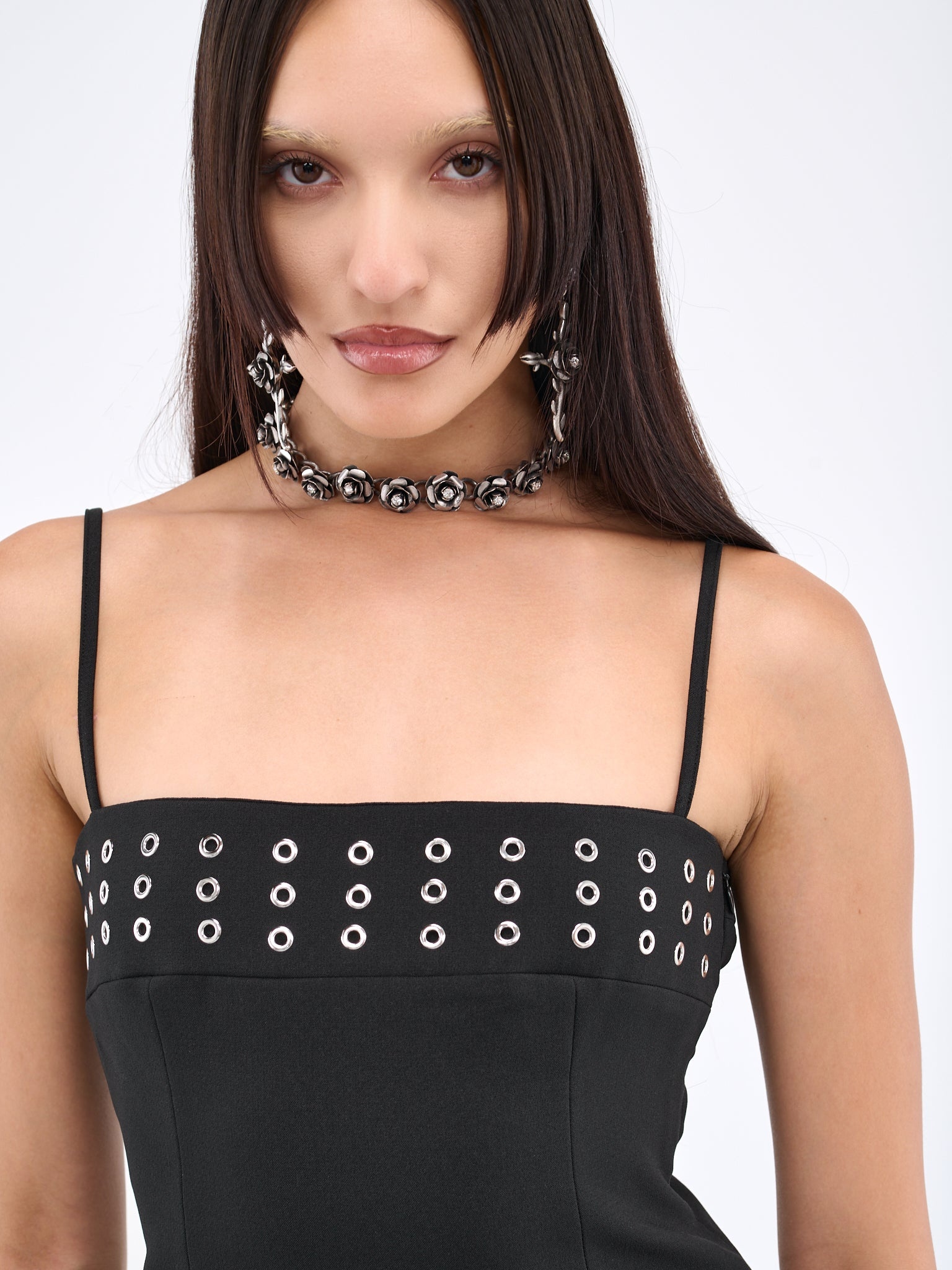 Eyelet Jean Mini Dress - 4