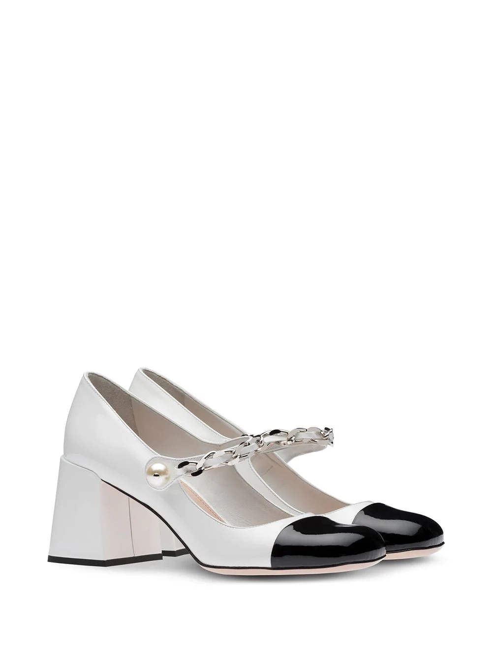 chain pearl strap pumps - 2