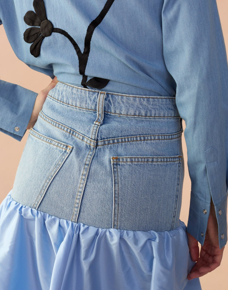 Denim Taffeta Skirt 8