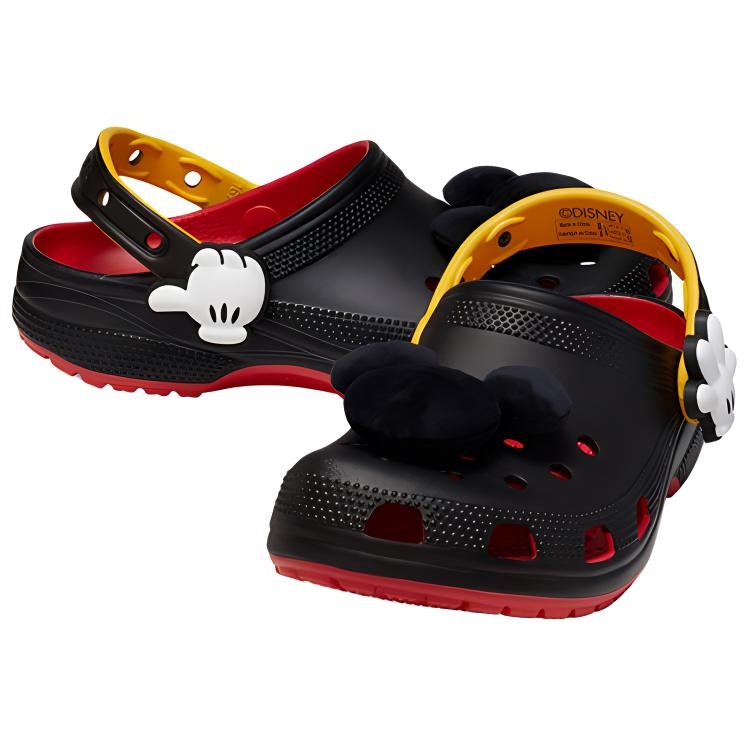 (WMNS) Crocs x Mickey Mouse Classic Clogs 'Black Red' 209895-8C1 - 5