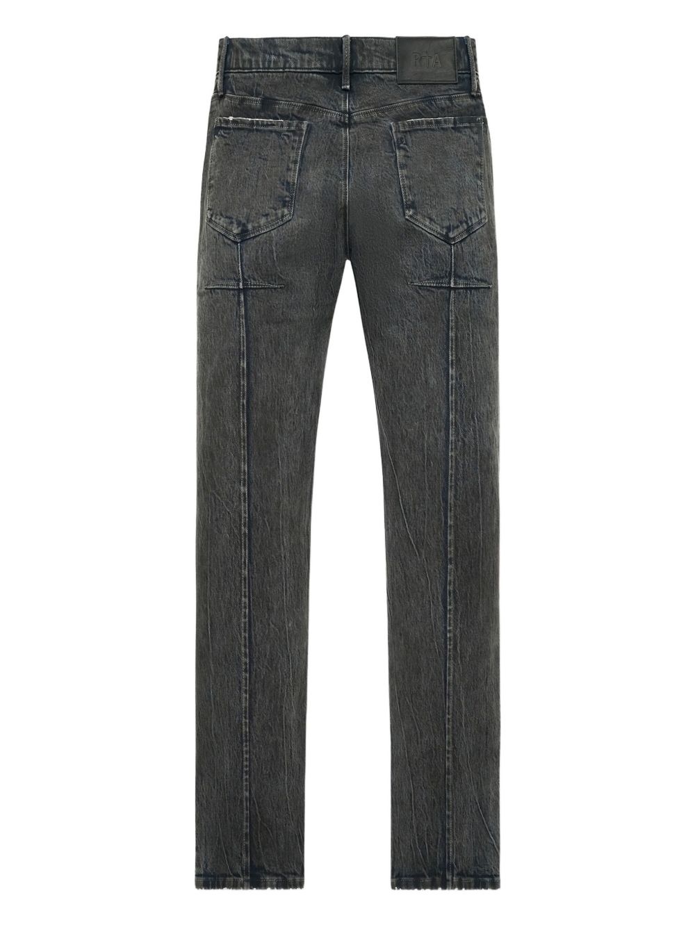 coated-effect panel jeans - 2