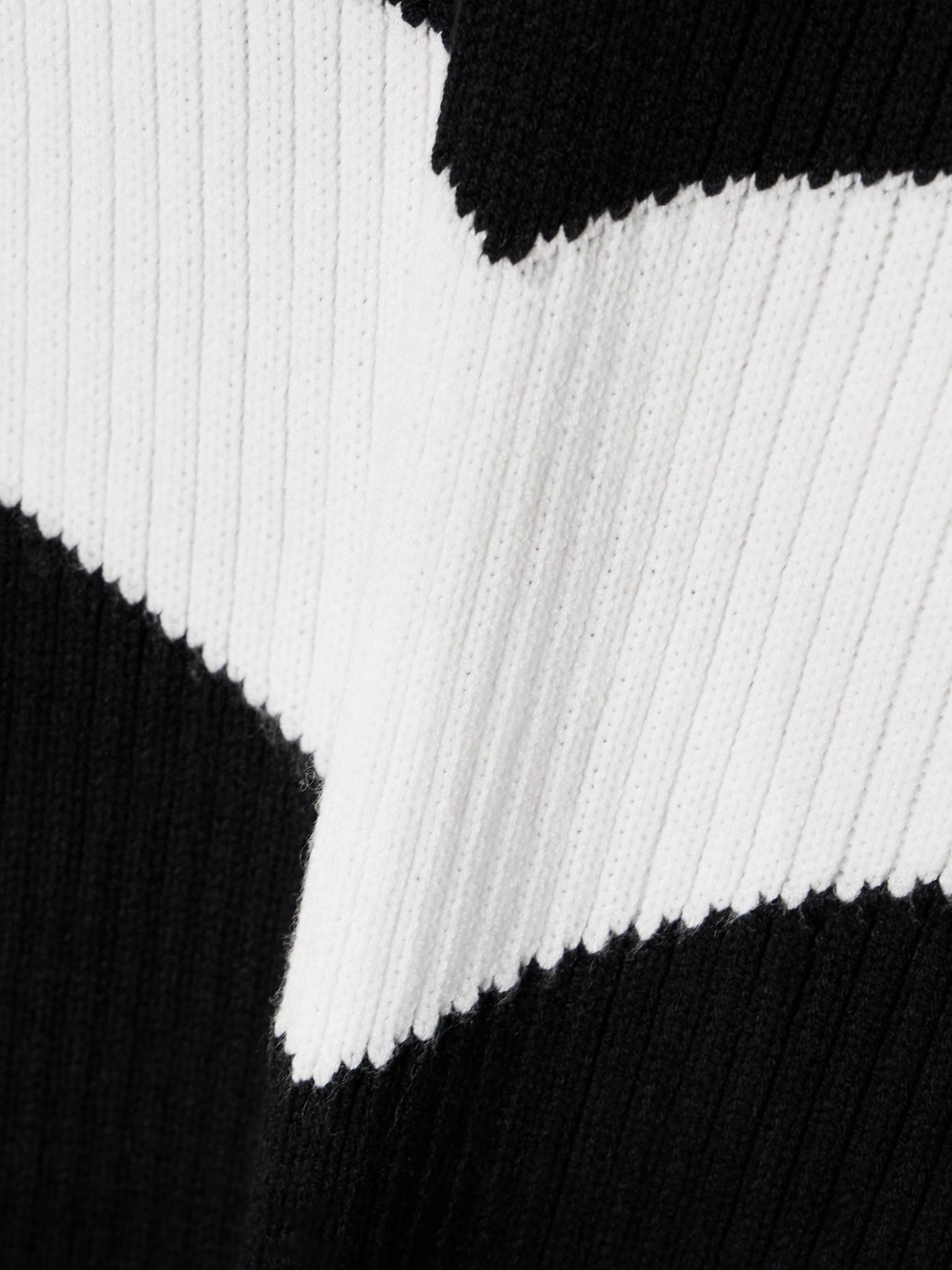 Andromede striped ribbed-knit half-zip sweater Black - 4