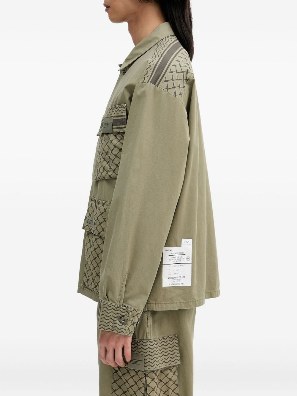 patterned-pocket jacket - 2