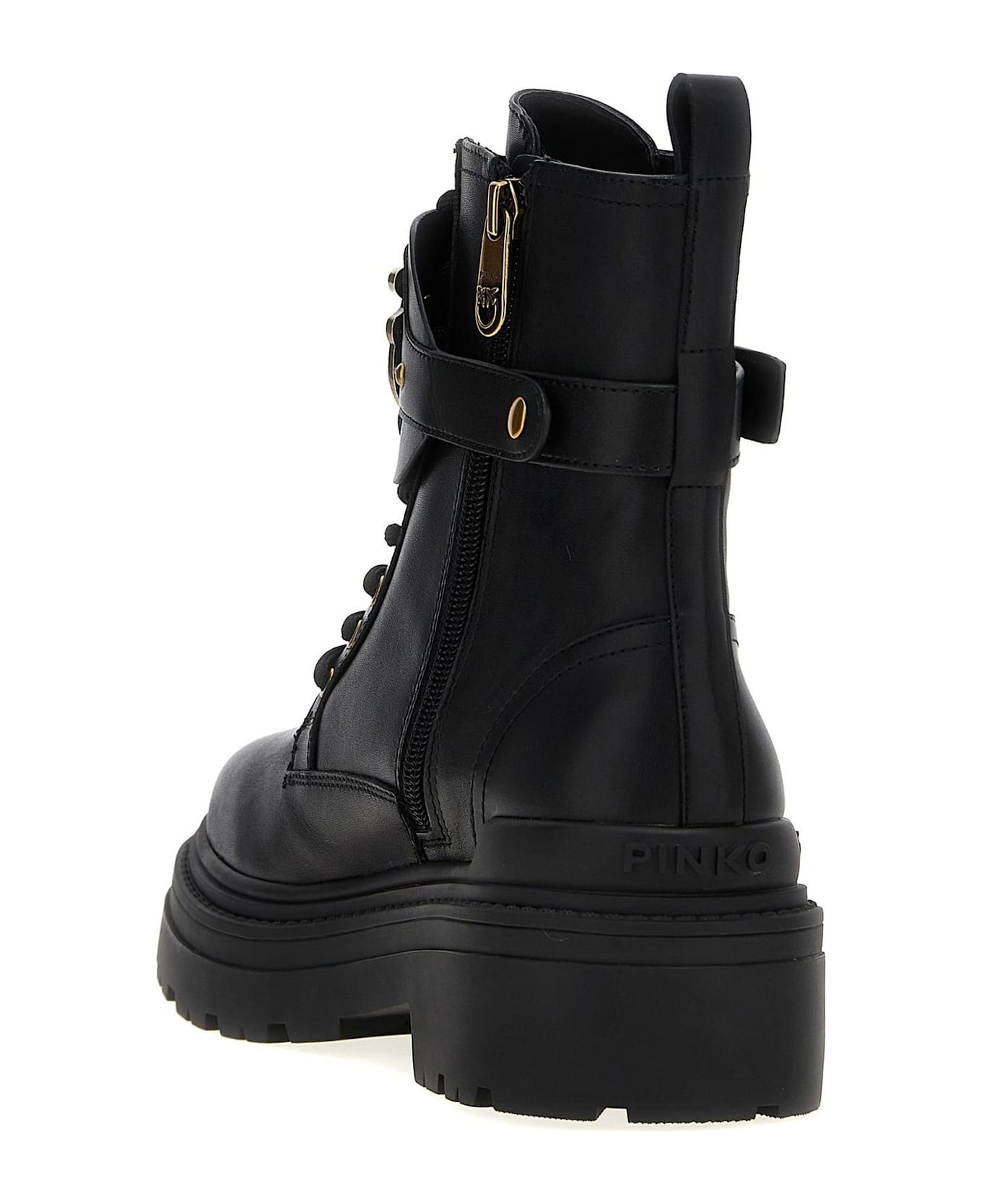 Logo Plaque Combat Boots - 3