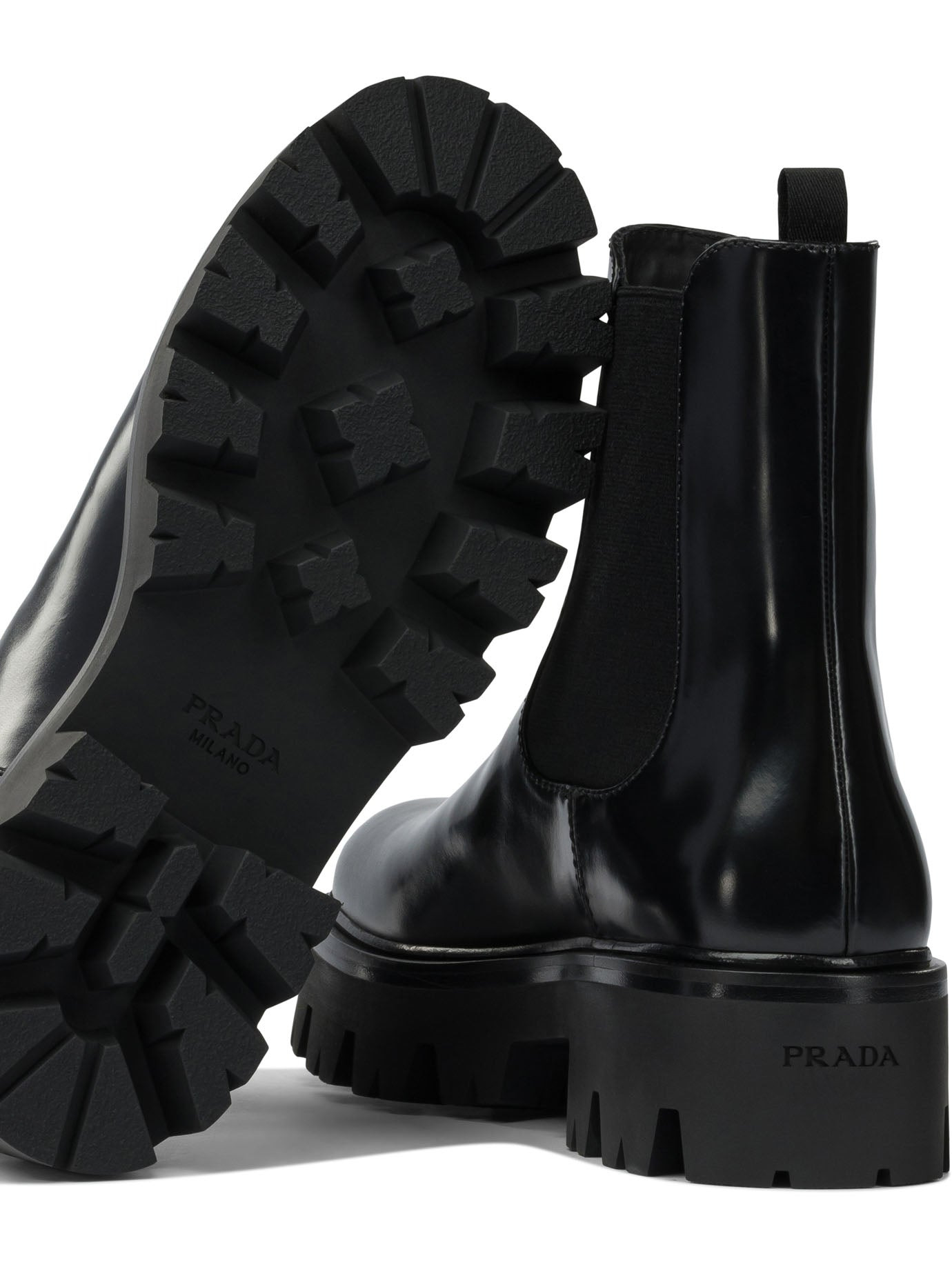 Prada Brushed Leather Ankle Boots - 5
