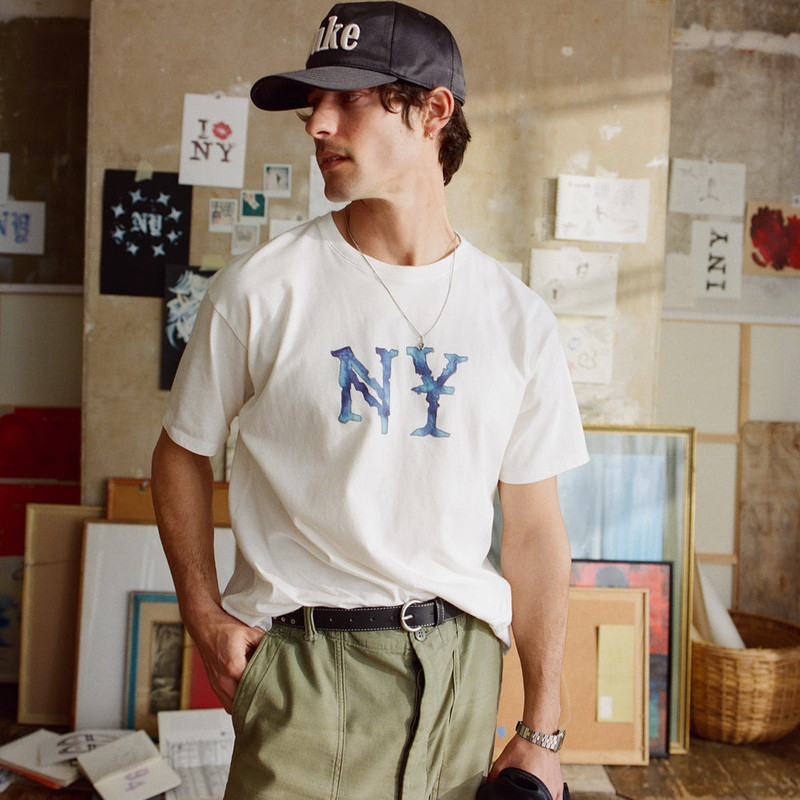 DUKE + DEXTER NY Watercolour Vintage White T-Shirt outlook