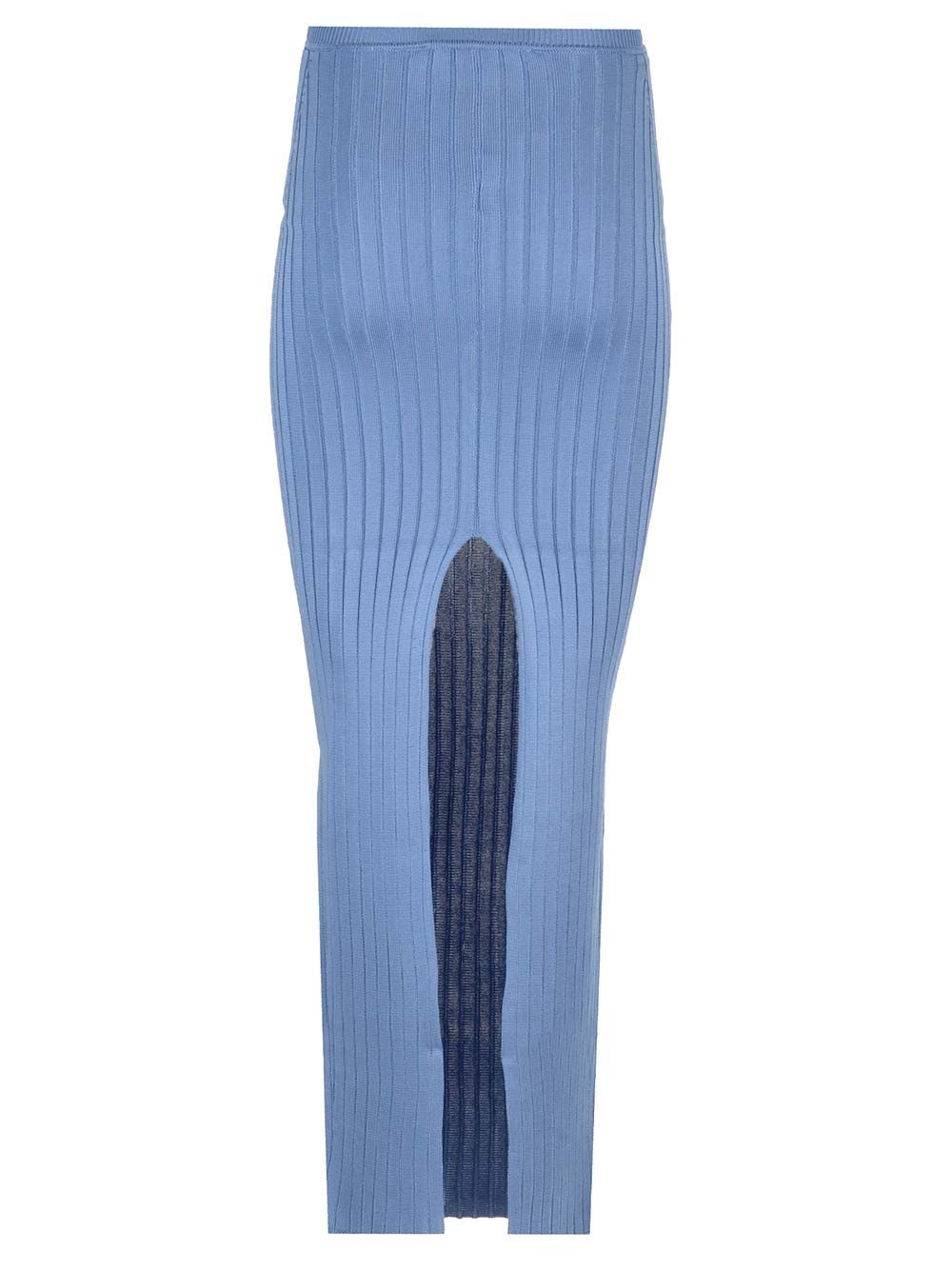 Long Celestial Ribbed Skirt Skirts Blue - 3