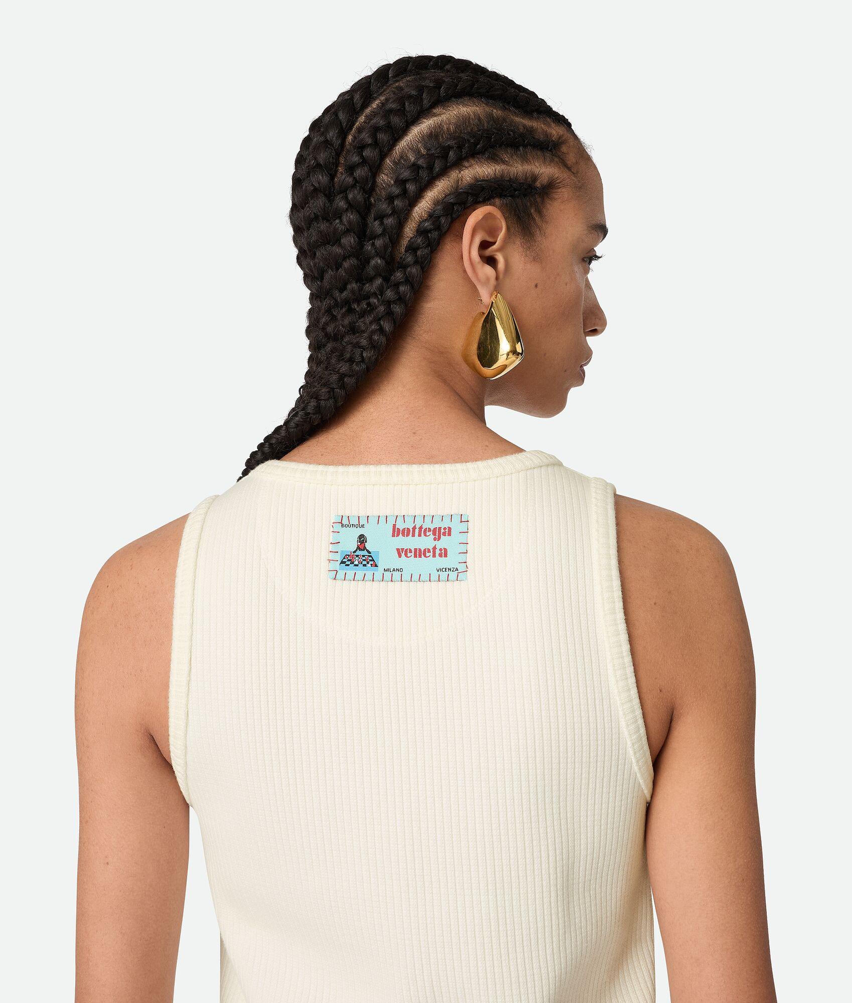 Cotton Rib Tank Top With Label - 4