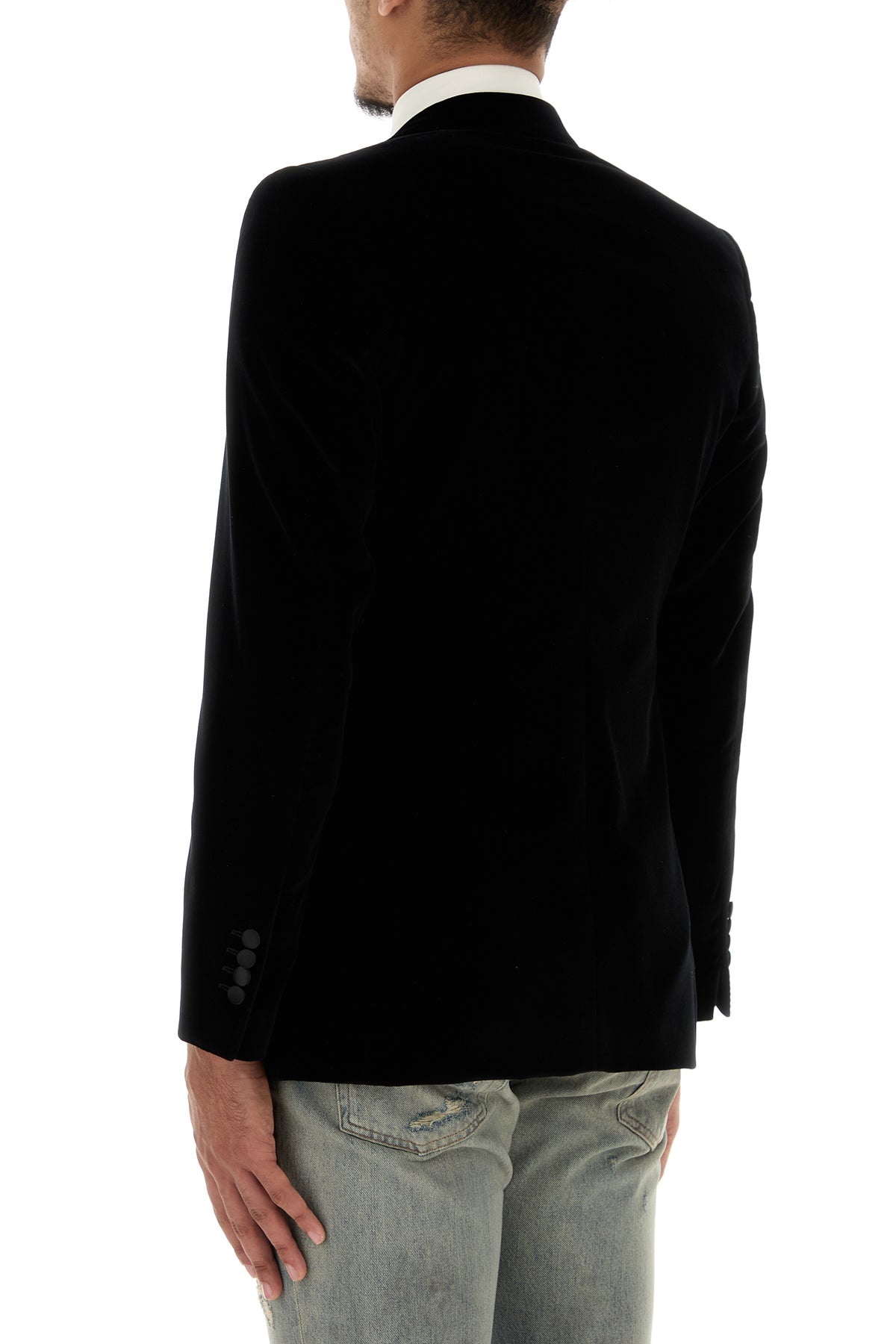 Black velvet blazer - 4