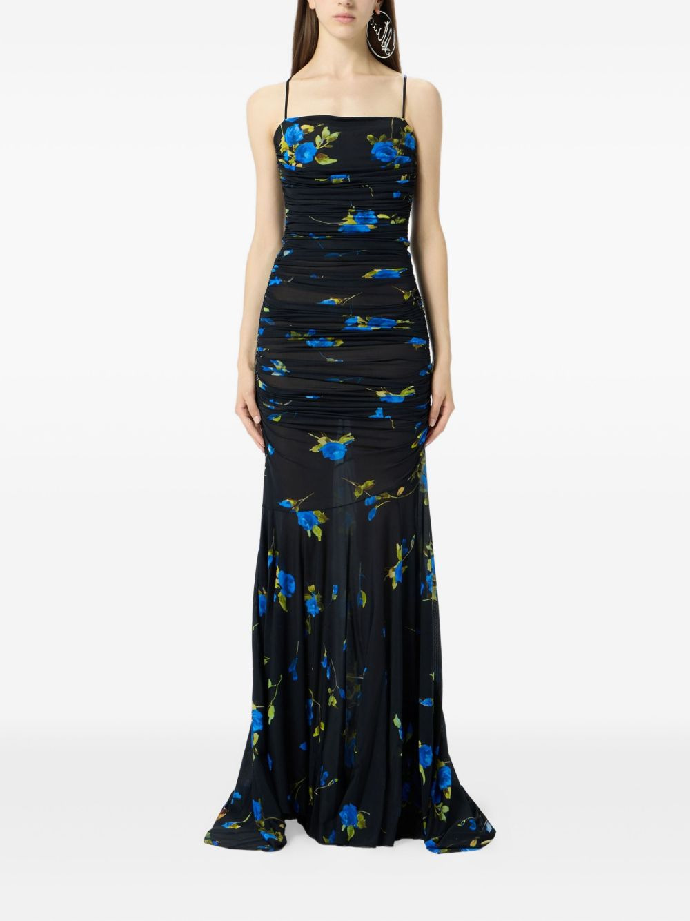 floral-print ruched maxi dress - 2