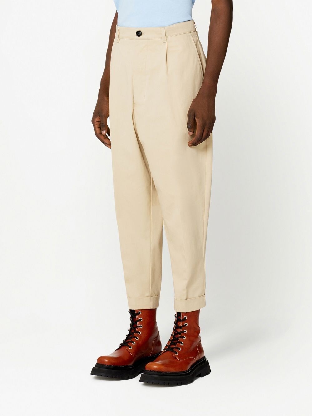 drop-crotch cropped trousers - 2