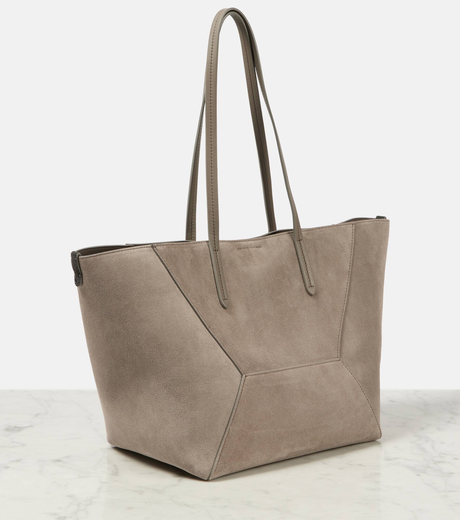 Large suede tote bag - 4