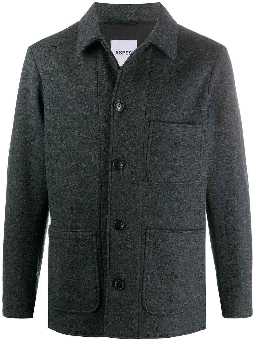 single-breasted felt coat - 1