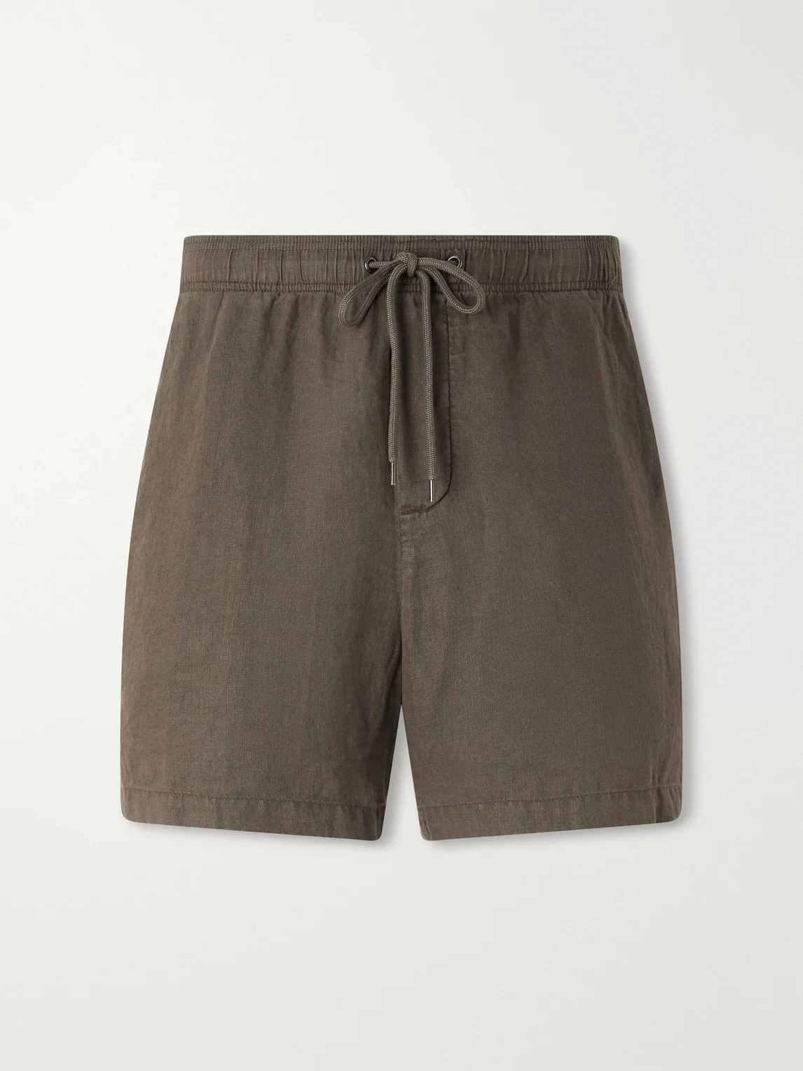 Straight-Leg Garment-Dyed Linen Drawstring Shorts - 1