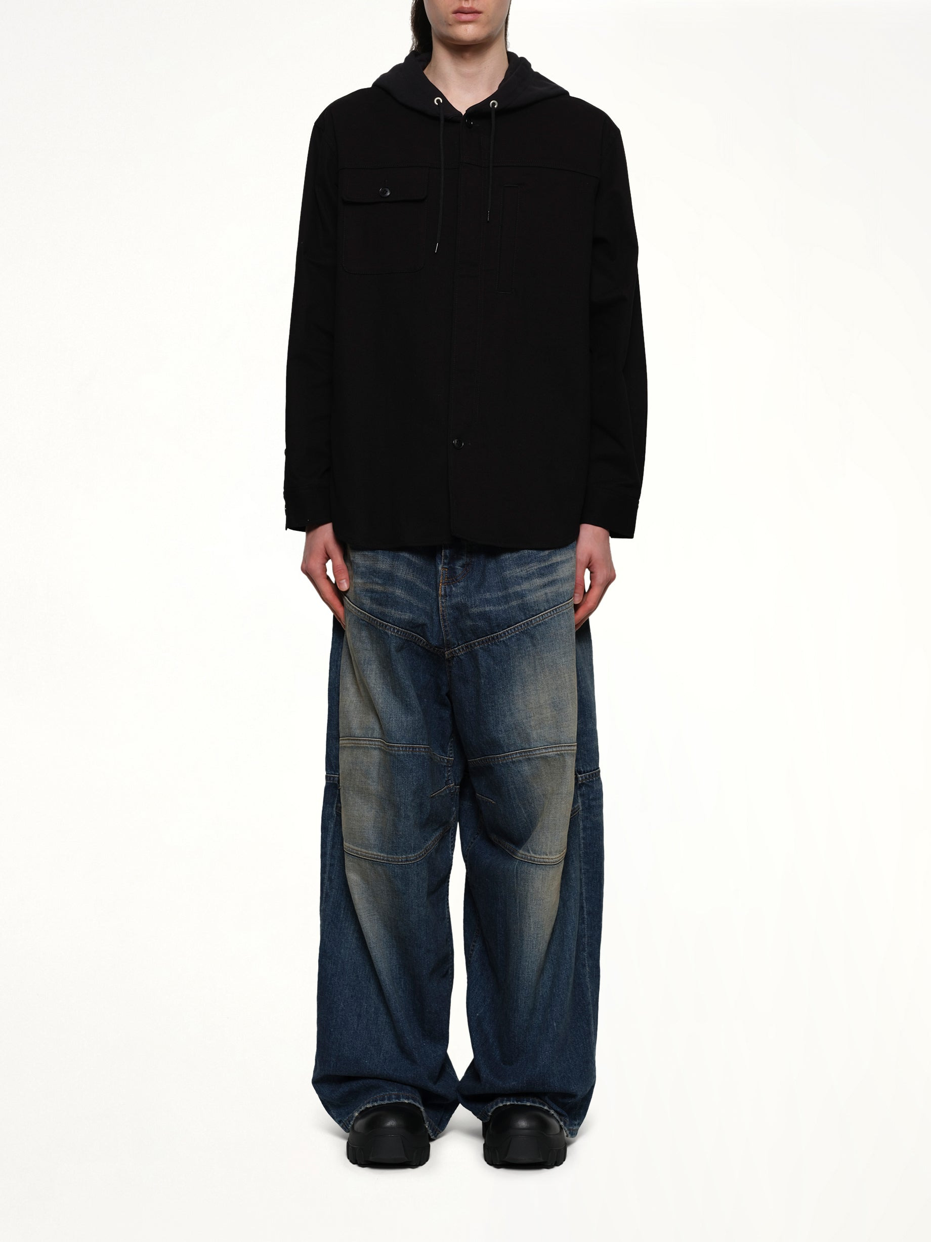 Hooded Blouse in Black - 7