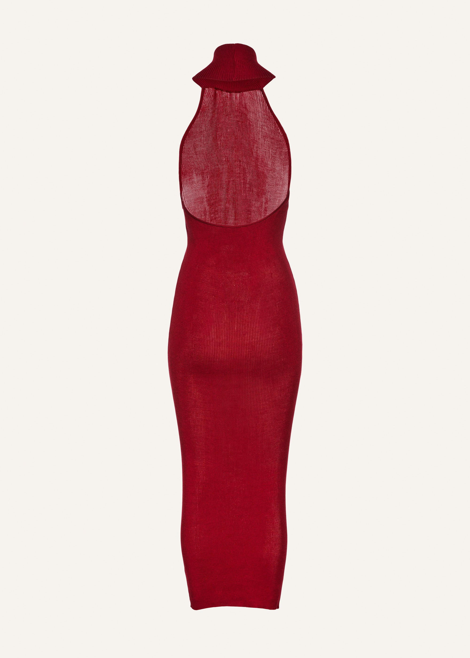 Turtleneck midi dress in bordeaux - 2