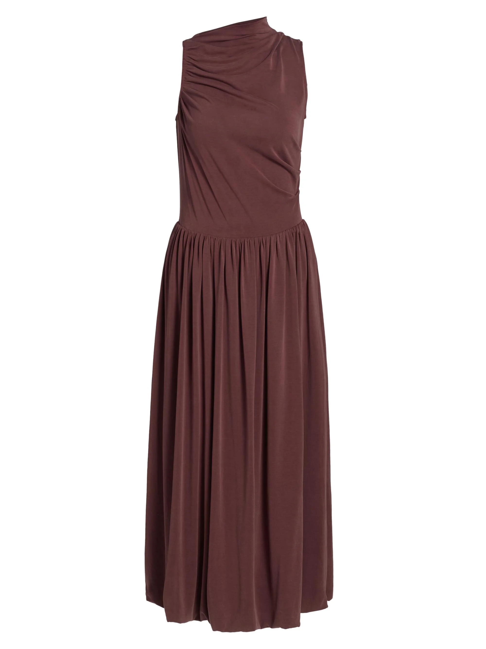 Women's Brina Draped Modal Midi-Dress - Oxblood - 1